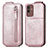 Housse Clapet Portefeuille Cuir pour Samsung Galaxy M13 5G Or Rose