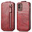 Housse Clapet Portefeuille Cuir pour Samsung Galaxy M13 5G Rouge