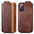 Housse Clapet Portefeuille Cuir pour Samsung Galaxy S20 Lite 5G Marron