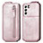 Housse Clapet Portefeuille Cuir pour Samsung Galaxy S21 5G Or Rose