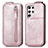 Housse Clapet Portefeuille Cuir pour Samsung Galaxy S22 Ultra 5G Or Rose