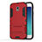 Housse Contour Silicone et Plastique Mat avec Support pour Samsung Galaxy J3 (2017) J330F DS Rouge