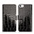 Housse Portefeuille Cuir Crocodile pour Apple iPhone 5 Noir