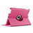 Housse Portefeuille Cuir Rotatif pour Apple iPad 4 Rose Rouge Petit