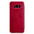 Housse Portefeuille Livre Cuir L01 pour Samsung Galaxy S8 Plus Rouge Petit