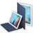 Housse Portefeuille Livre Cuir L03 pour Apple iPad 4 Bleu Petit