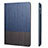 Housse Portefeuille Livre Cuir L03 pour Apple iPad 4 Bleu Petit