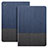 Housse Portefeuille Livre Cuir L03 pour Apple iPad 4 Bleu Petit