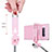 Perche de Selfie Trepied Sans Fil Bluetooth Baton de Selfie Extensible de Poche Universel T19 Rose Petit