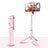 Perche de Selfie Trepied Sans Fil Bluetooth Baton de Selfie Extensible de Poche Universel T28 Rose