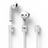 Sangle de Sport Silicone Cable Anti-Perdu Fluorescence C02 pour Apple AirPods Blanc Petit