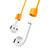 Sangle de Sport Silicone Cable Anti-Perdu pour Apple AirPods Orange Petit