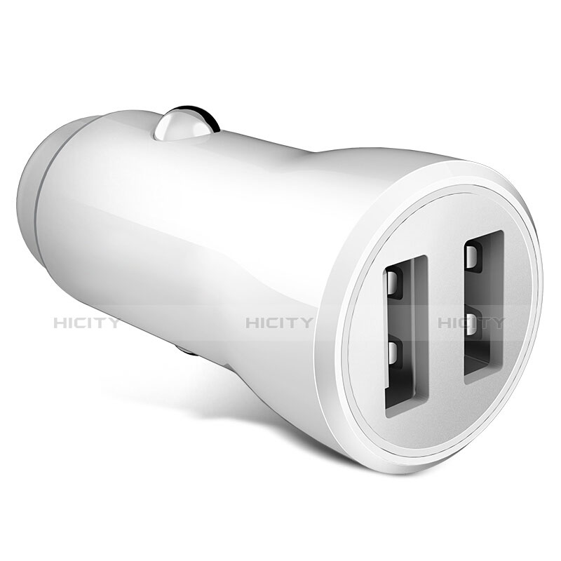 2.4A Adaptateur de Voiture Chargeur Rapide Double USB Port Universel Blanc Plus