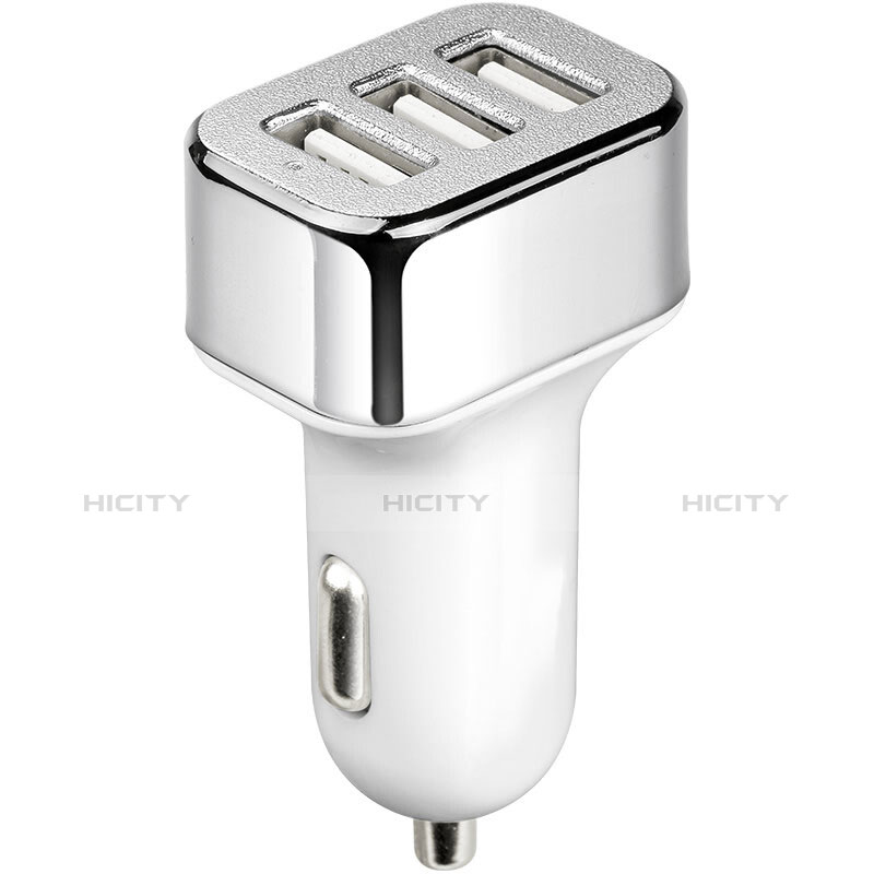 3.0A Adaptateur de Voiture Chargeur Rapide 3 USB Port Universel U09 Argent Plus