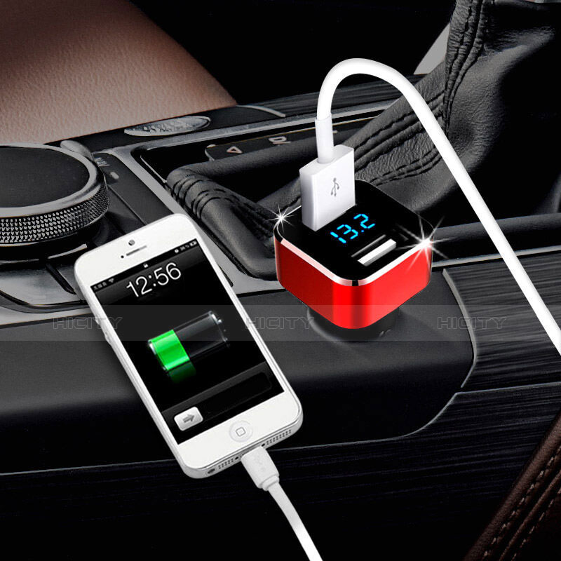 3.1A Adaptateur de Voiture Chargeur Rapide Double USB Port Universel Rouge Plus