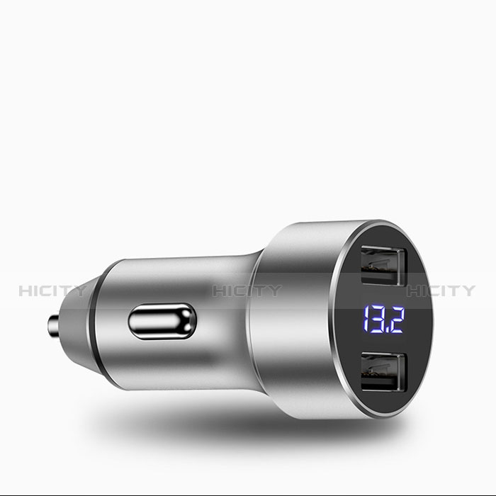 3.4A Adaptateur de Voiture Chargeur Rapide Double USB Port Universel Argent Plus