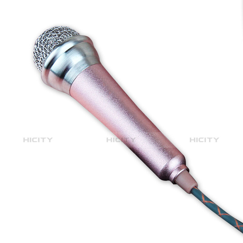 3.5mm Mini Microphone de Poche Elegant Karaoke Haut-Parleur avec Support M12 Rose Plus