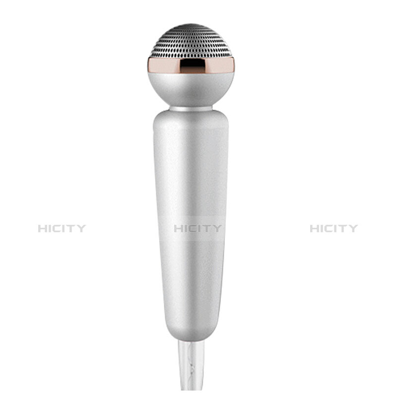 3.5mm Mini Microphone de Poche Elegant Karaoke Haut-Parleur M02 Argent Plus