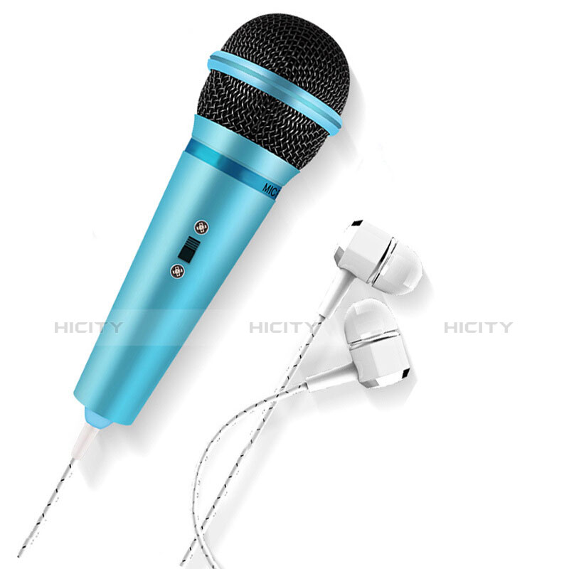 3.5mm Mini Microphone de Poche Elegant Karaoke Haut-Parleur M05 Bleu Ciel Plus