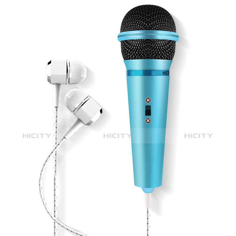 3.5mm Mini Microphone de Poche Elegant Karaoke Haut-Parleur M05 Bleu Ciel Plus