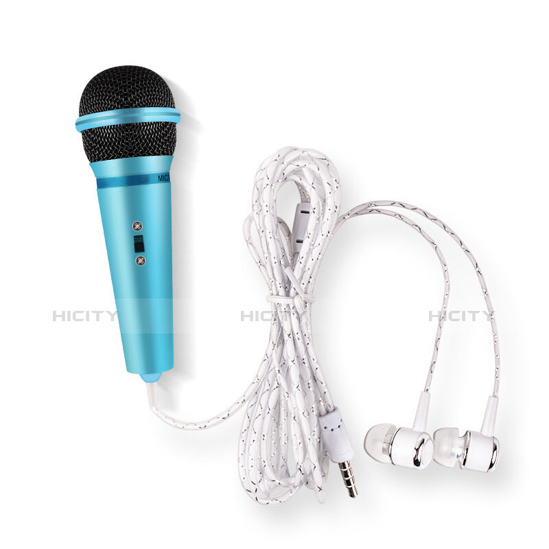 3.5mm Mini Microphone de Poche Elegant Karaoke Haut-Parleur M05 Bleu Ciel Plus