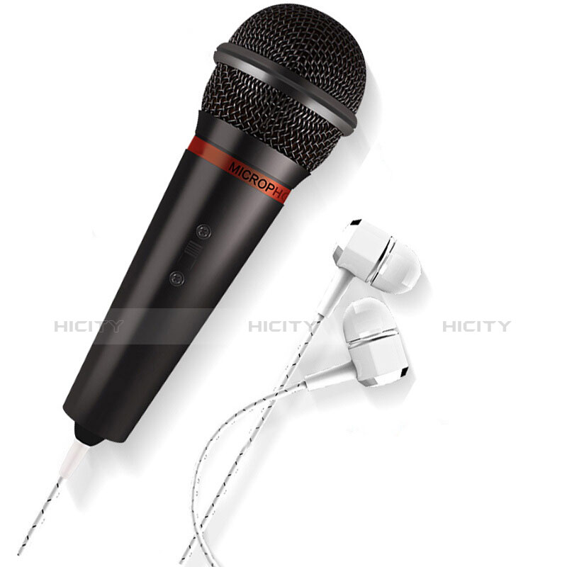 3.5mm Mini Microphone de Poche Elegant Karaoke Haut-Parleur M05 Noir Plus