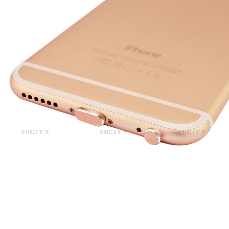 Bouchon Anti-poussiere Lightning USB Jack J01 pour Apple iPhone 6 Plus Or Rose Plus