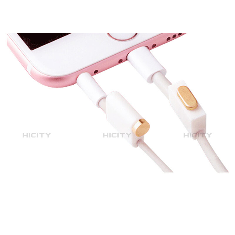 Bouchon Anti-poussiere Lightning USB Jack J02 pour Apple iPhone 5C Or Plus