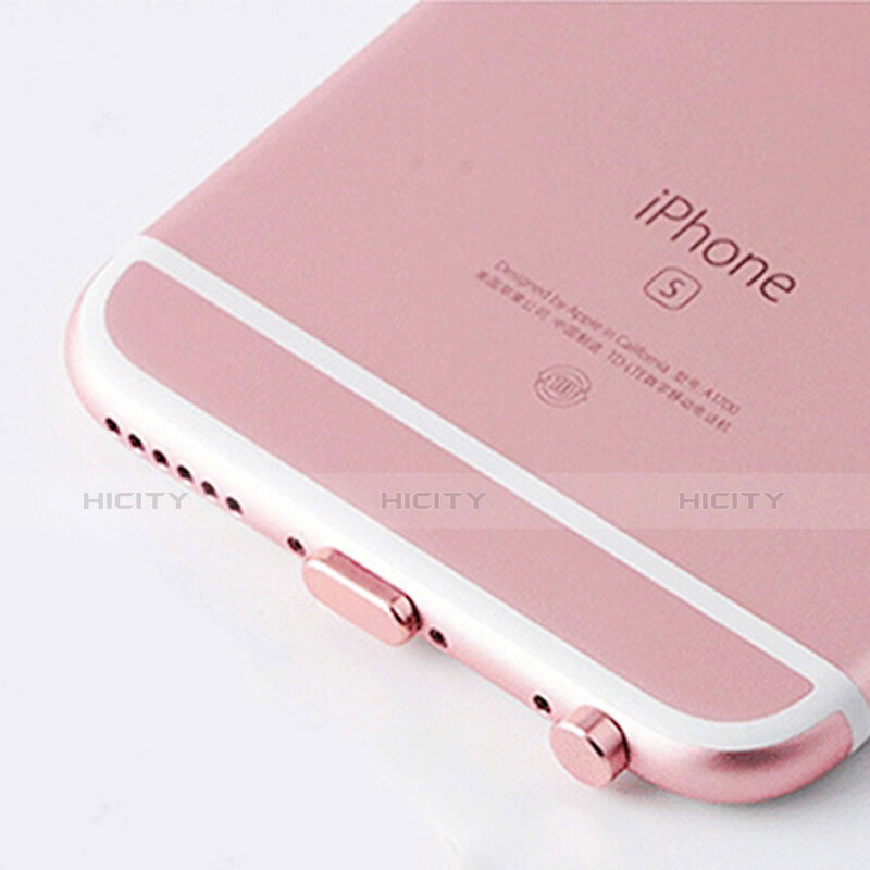 Bouchon Anti-poussiere Lightning USB Jack J02 pour Apple iPhone 6 Plus Or Rose Plus