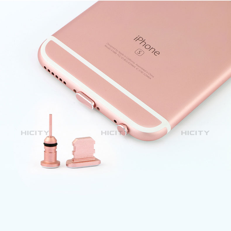 Bouchon Anti-poussiere Lightning USB Jack J04 pour Apple iPad 4 Or Rose Plus