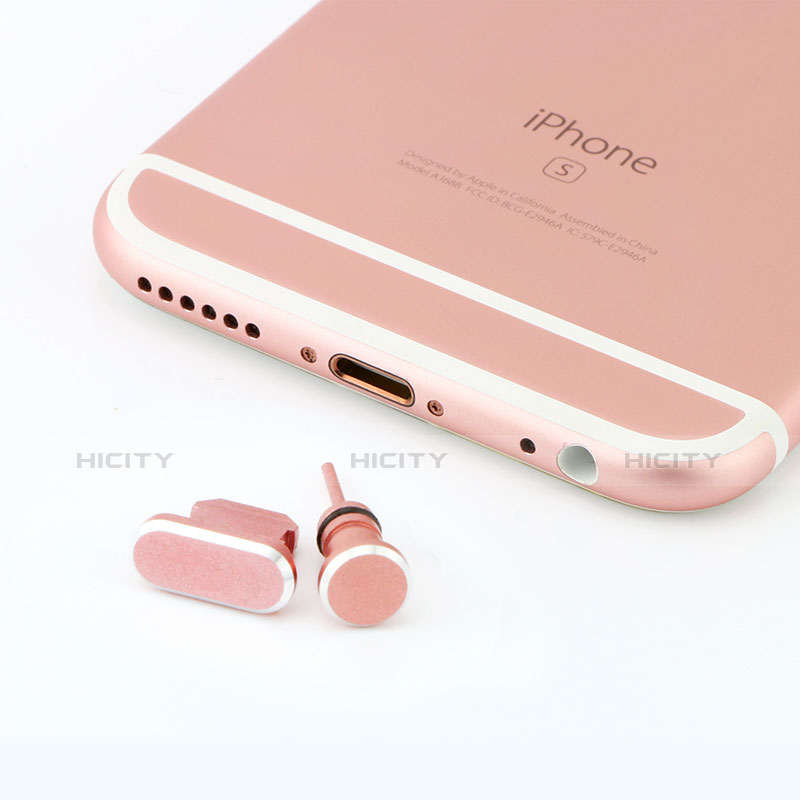 Bouchon Anti-poussiere Lightning USB Jack J04 pour Apple iPhone 6 Plus Or Rose Plus