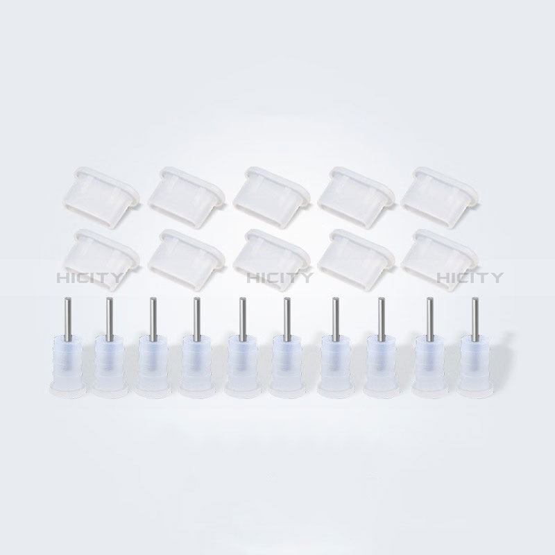 Bouchon Anti-poussiere USB-C Jack Type-C Universel 10PCS pour Apple iPhone 15 Pro Max Blanc Plus