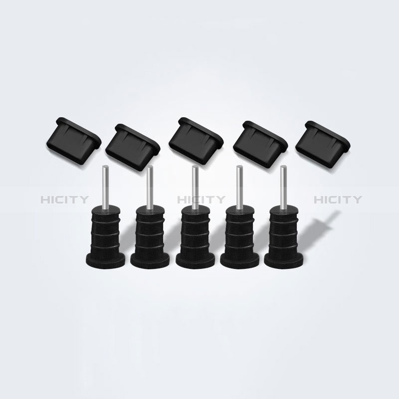 Bouchon Anti-poussiere USB-C Jack Type-C Universel 5PCS pour Apple iPhone 15 Pro Noir Plus