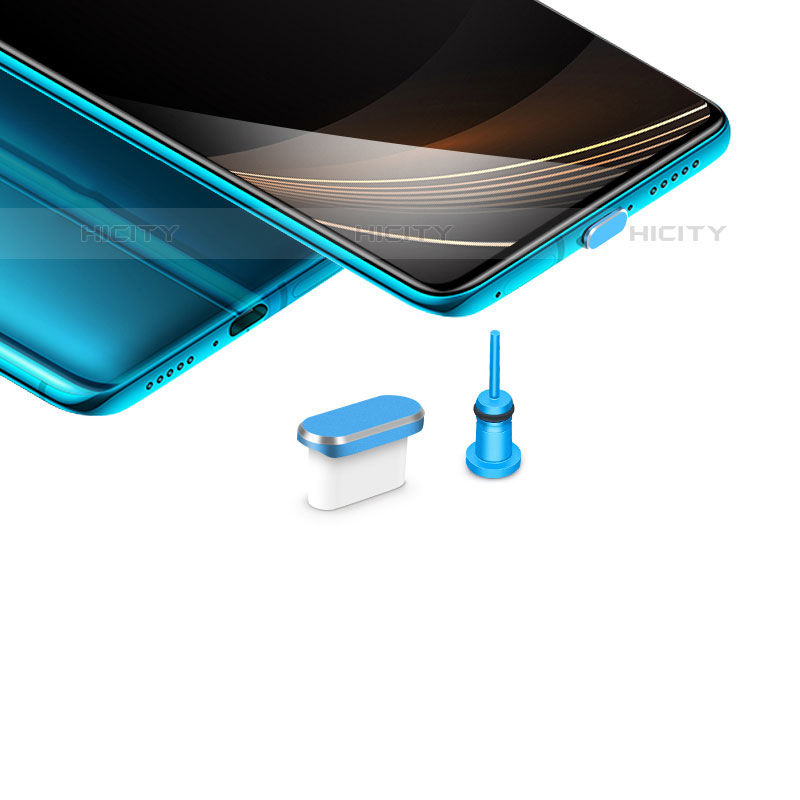 Bouchon Anti-poussiere USB-C Jack Type-C Universel H03 pour Apple iPhone 15 Pro Bleu Plus
