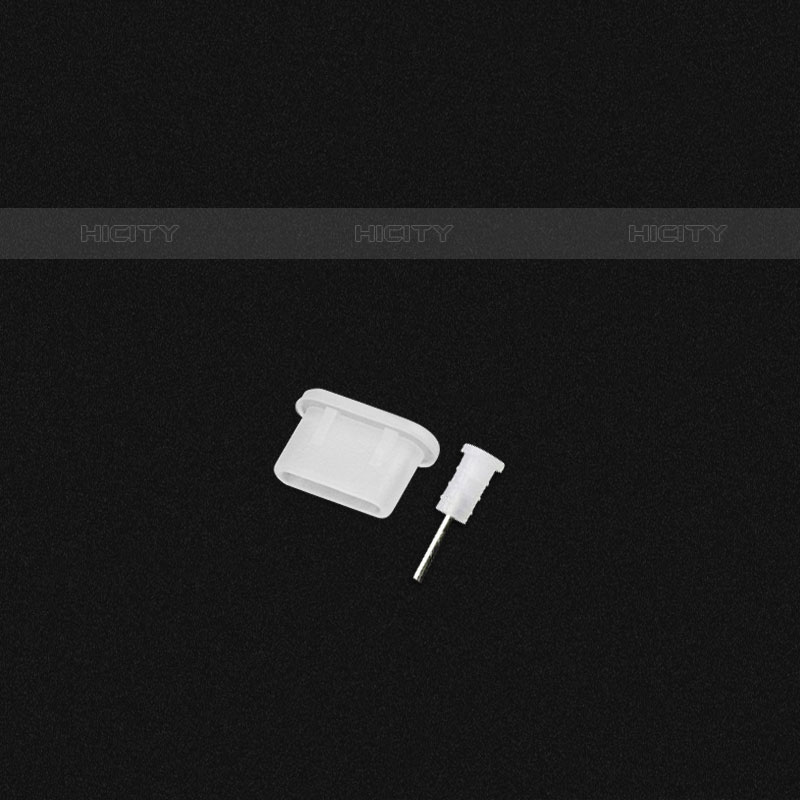 Bouchon Anti-poussiere USB-C Jack Type-C Universel H04 pour Apple iPhone 15 Pro Blanc Plus