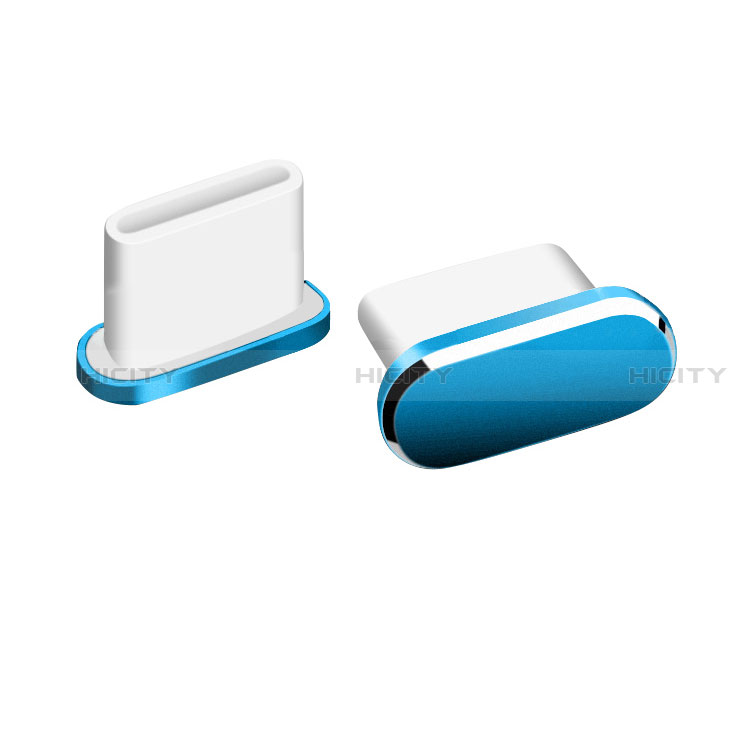 Bouchon Anti-poussiere USB-C Jack Type-C Universel H06 pour Apple iPhone 15 Plus Bleu Plus