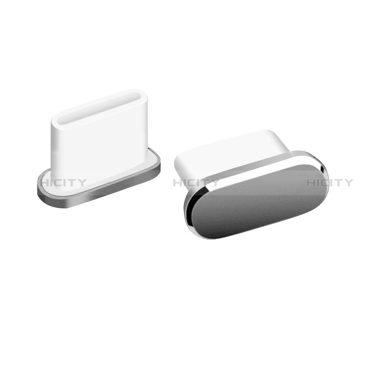 Bouchon Anti-poussiere USB-C Jack Type-C Universel H06 pour Apple iPhone 15 Pro Max Gris Fonce Plus