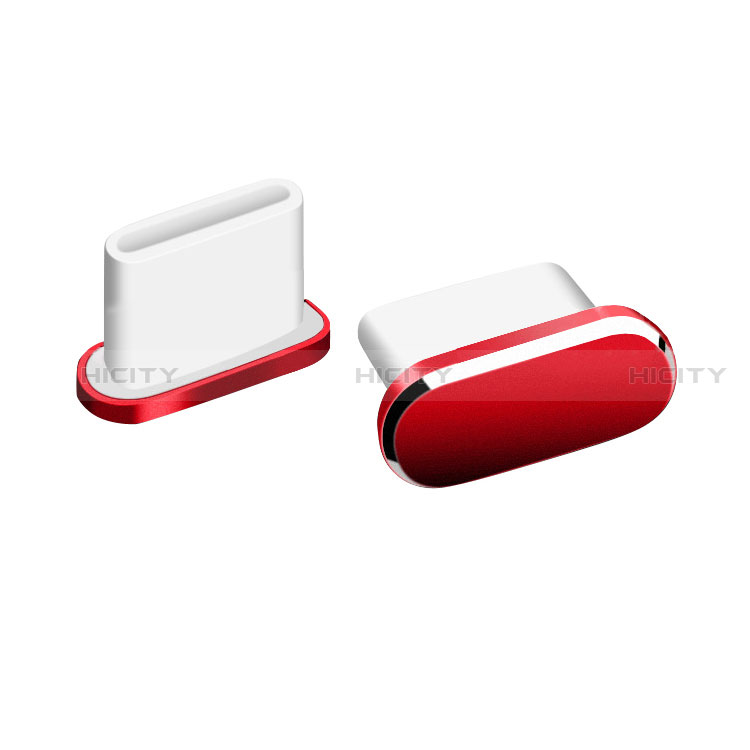 Bouchon Anti-poussiere USB-C Jack Type-C Universel H06 pour Apple iPhone 16 Plus Rouge Plus