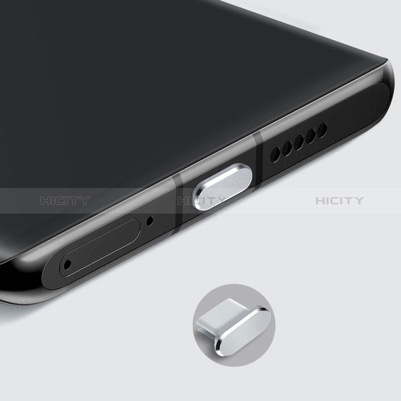 Bouchon Anti-poussiere USB-C Jack Type-C Universel H08 pour Apple iPhone 15 Argent Plus