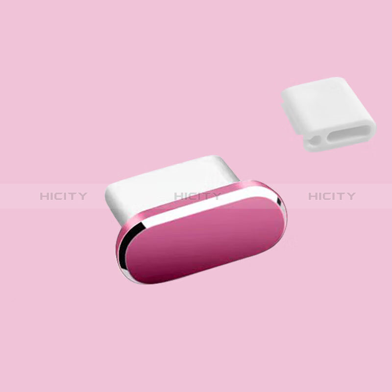 Bouchon Anti-poussiere USB-C Jack Type-C Universel H10 pour Apple iPhone 15 Plus Rose Rouge Plus