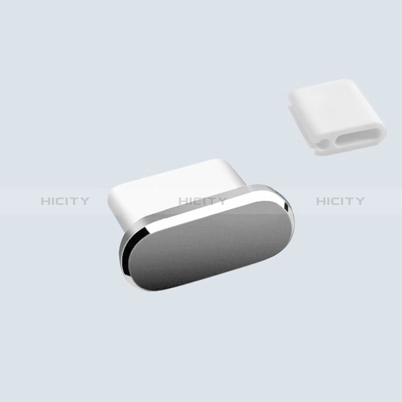 Bouchon Anti-poussiere USB-C Jack Type-C Universel H10 pour Apple iPhone 15 Pro Max Gris Fonce Plus
