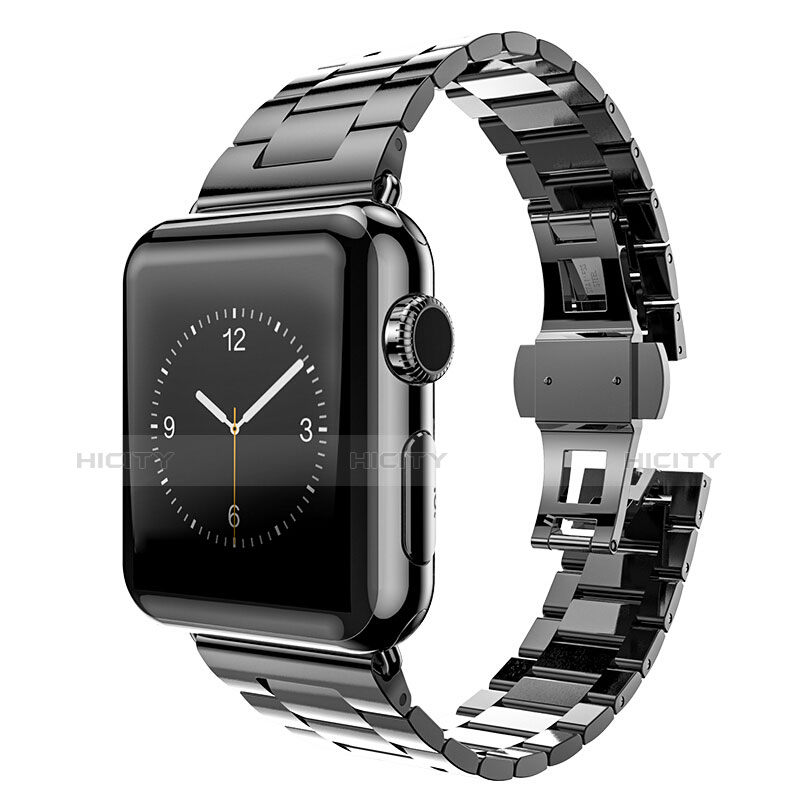 Bracelet Metal Acier Inoxydable pour Apple iWatch 2 38mm Noir Plus