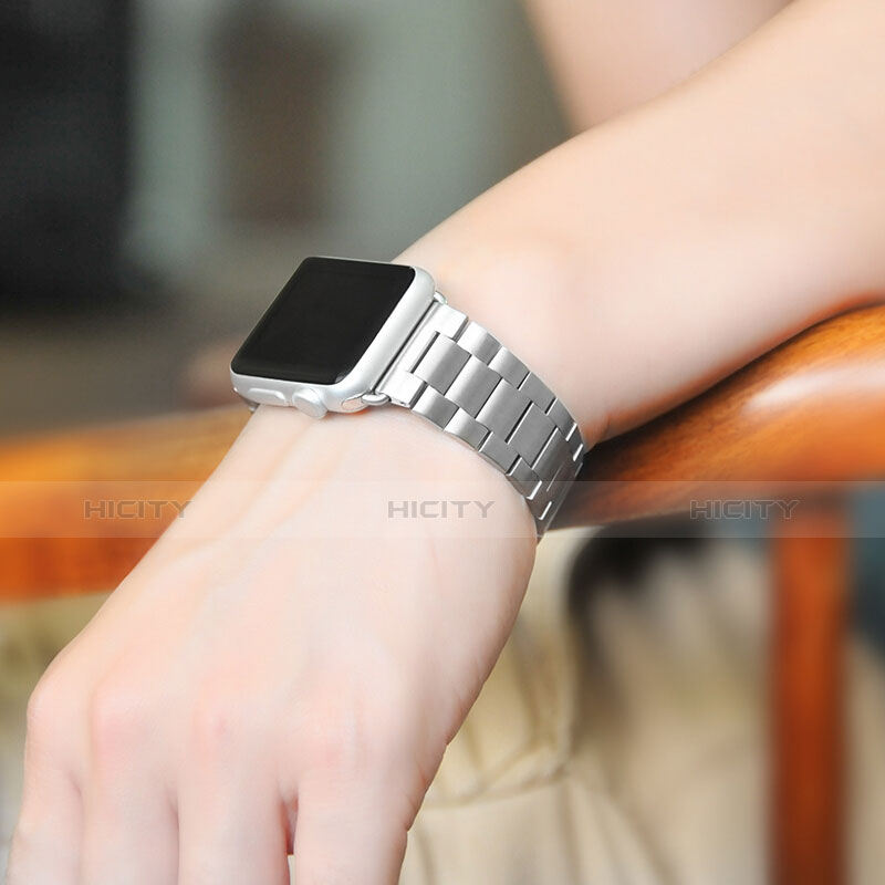 Bracelet Metal Acier Inoxydable pour Apple iWatch 2 42mm Argent Plus