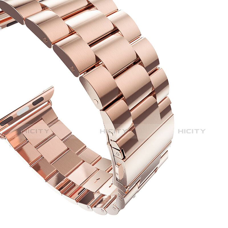 Bracelet Metal Acier Inoxydable pour Apple iWatch 3 38mm Or Rose Plus