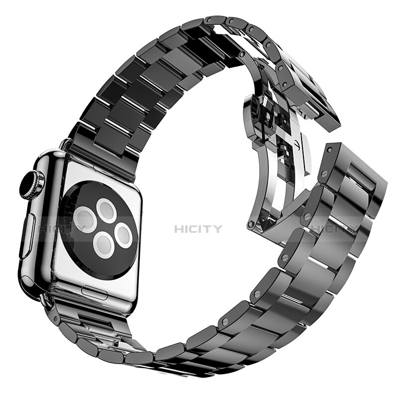 Bracelet Metal Acier Inoxydable pour Apple iWatch 3 42mm Noir Plus