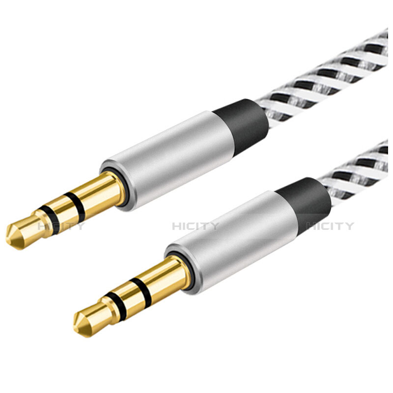 Cable Auxiliaire Audio Stereo Jack 3.5mm Male vers Male A06 Argent Plus