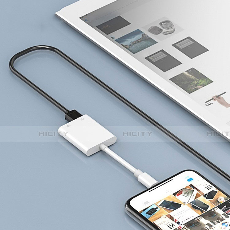 Cable Lightning vers USB OTG H01 pour Apple iPad 4 Blanc Plus