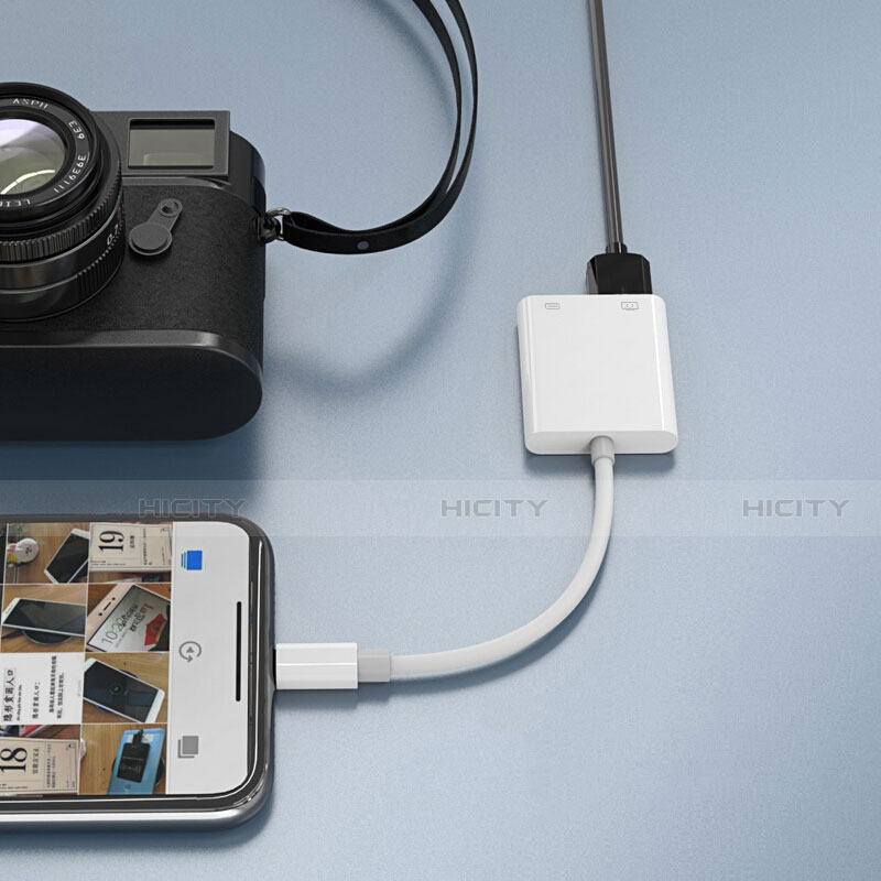 Cable Lightning vers USB OTG H01 pour Apple iPad Pro 12.9 (2017) Blanc Plus