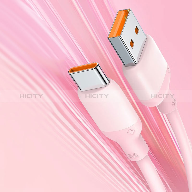 Cable Type-C Android Universel 6A H04 pour Apple iPad Pro 11 (2022) Rose Plus
