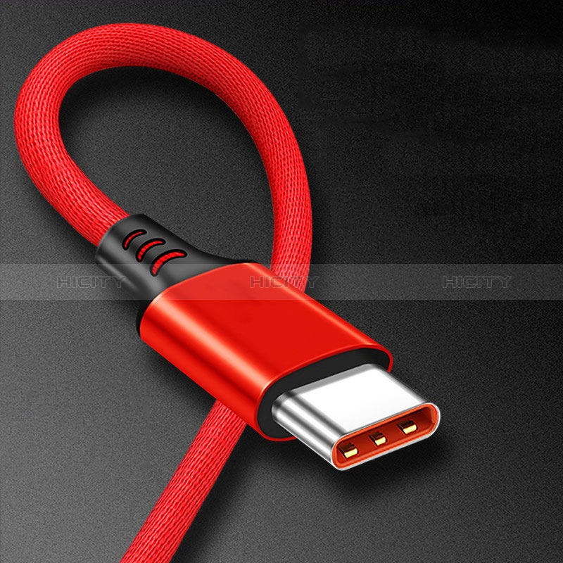 Cable Type-C Android Universel 6A H06 pour Apple iPad Pro 12.9 (2021) Rouge Plus
